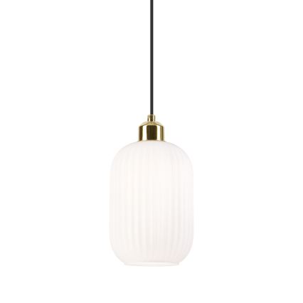 Κρεμαστό φωτιστικό οροφής HARMA 1xE27/15W/230V διάμετρος 14 cm λευκό/χρυσό