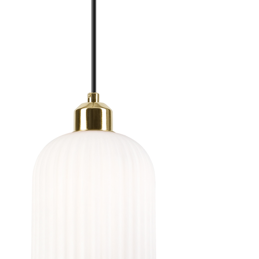 Κρεμαστό φωτιστικό οροφής HARMA 1xE27/15W/230V διάμετρος 14 cm λευκό/χρυσό