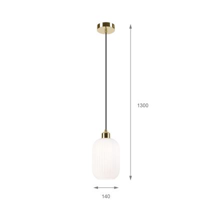 Κρεμαστό φωτιστικό οροφής HARMA 1xE27/15W/230V διάμετρος 14 cm λευκό/χρυσό
