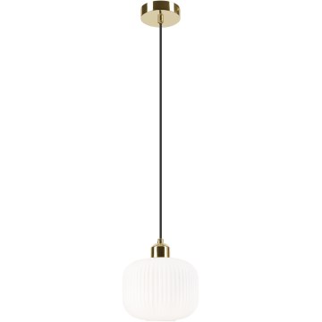 Κρεμαστό φωτιστικό οροφής HARMA 1xE27/15W/230V διάμετρος 20 cm λευκό/χρυσό