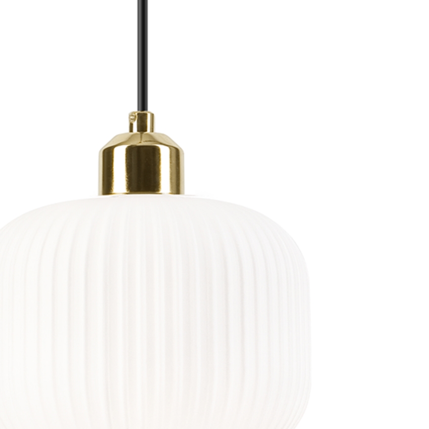 Κρεμαστό φωτιστικό οροφής HARMA 1xE27/15W/230V διάμετρος 20 cm λευκό/χρυσό