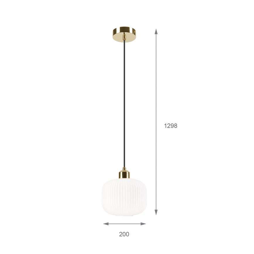 Κρεμαστό φωτιστικό οροφής HARMA 1xE27/15W/230V διάμετρος 20 cm λευκό/χρυσό