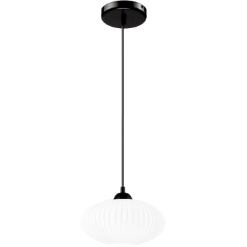 Κρεμαστό φωτιστικό οροφής HARMA 1xE27/15W/230V διάμετρος 25 cm λευκό/μαύρο