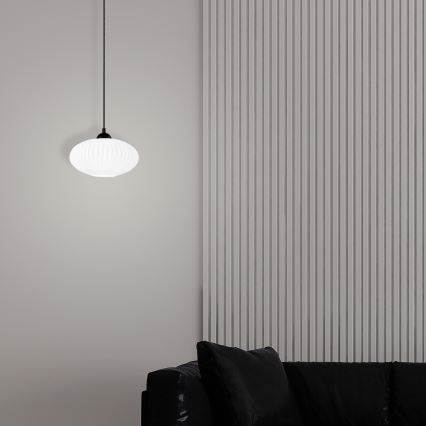 Κρεμαστό φωτιστικό οροφής HARMA 1xE27/15W/230V διάμετρος 25 cm λευκό/μαύρο