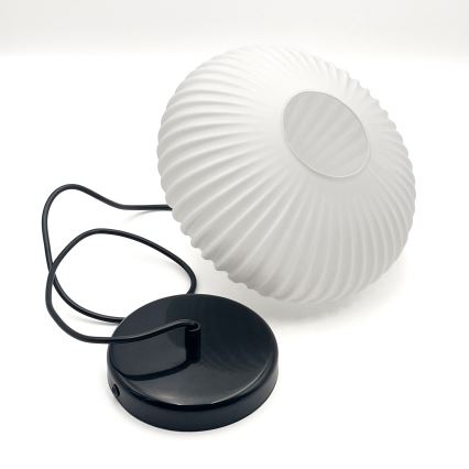 Κρεμαστό φωτιστικό οροφής HARMA 1xE27/15W/230V διάμετρος 25 cm λευκό/μαύρο