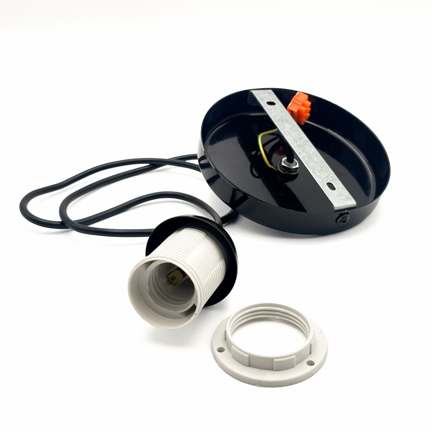 Κρεμαστό φωτιστικό οροφής HARMA 1xE27/15W/230V διάμετρος 25 cm λευκό/μαύρο