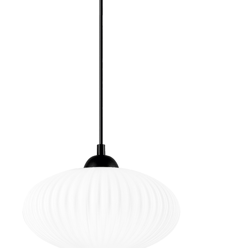 Κρεμαστό φωτιστικό οροφής HARMA 1xE27/15W/230V διάμετρος 25 cm λευκό/μαύρο