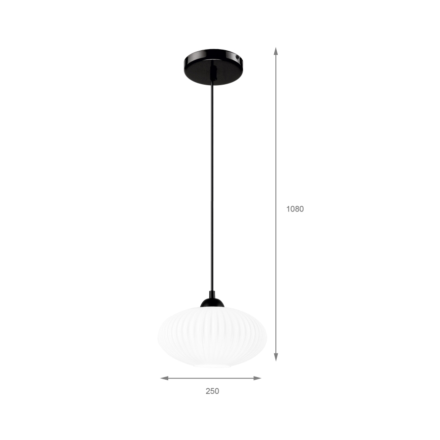 Κρεμαστό φωτιστικό οροφής HARMA 1xE27/15W/230V διάμετρος 25 cm λευκό/μαύρο