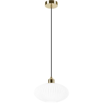 Κρεμαστό φωτιστικό οροφής HARMA 1xE27/15W/230V διάμετρος 25 cm λευκό/χρυσό