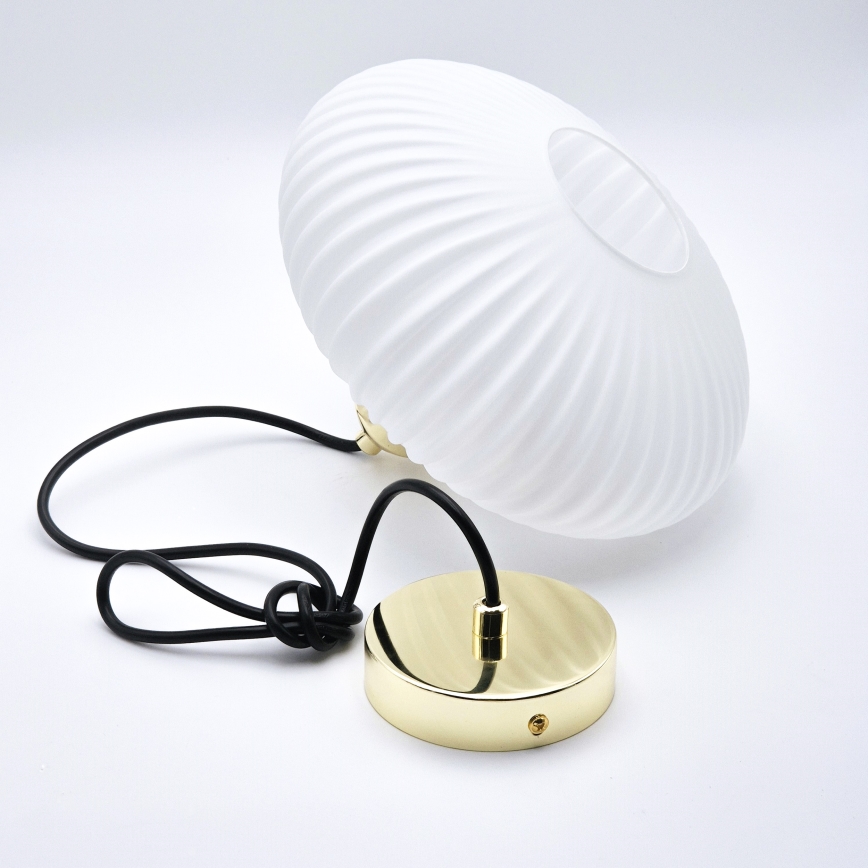 Κρεμαστό φωτιστικό οροφής HARMA 1xE27/15W/230V διάμετρος 25 cm λευκό/χρυσό
