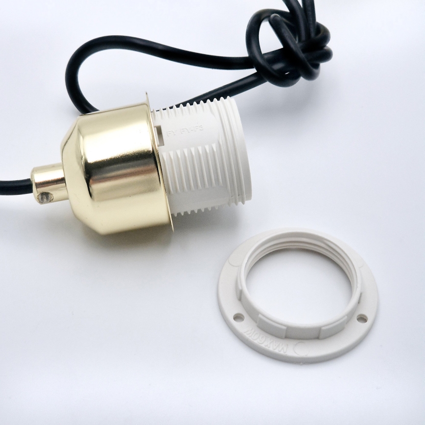 Κρεμαστό φωτιστικό οροφής HARMA 1xE27/15W/230V διάμετρος 25 cm λευκό/χρυσό