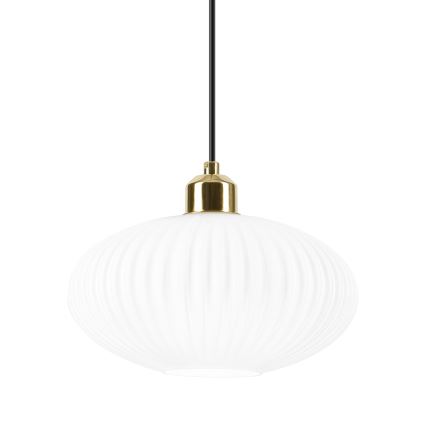 Κρεμαστό φωτιστικό οροφής HARMA 1xE27/15W/230V διάμετρος 25 cm λευκό/χρυσό