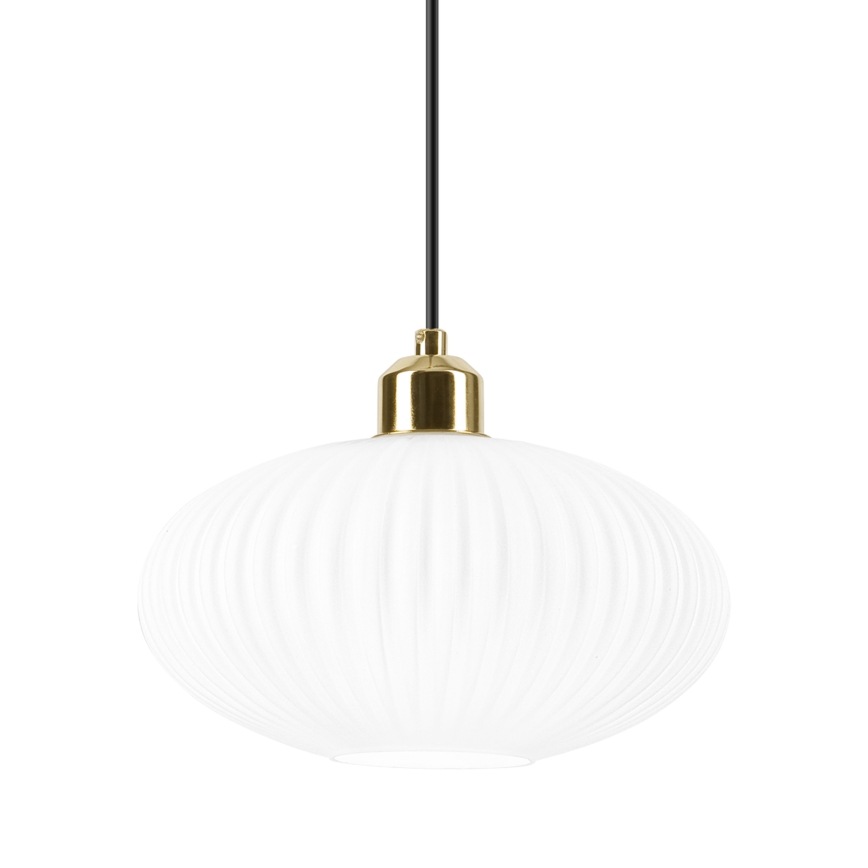Κρεμαστό φωτιστικό οροφής HARMA 1xE27/15W/230V διάμετρος 25 cm λευκό/χρυσό