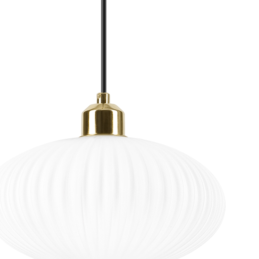 Κρεμαστό φωτιστικό οροφής HARMA 1xE27/15W/230V διάμετρος 25 cm λευκό/χρυσό