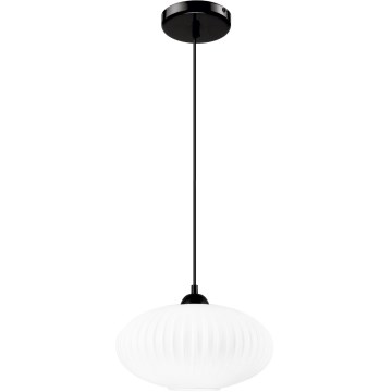 Κρεμαστό φωτιστικό οροφής HARMA 1xE27/15W/230V διάμετρος 30 cm λευκό/μαύρο