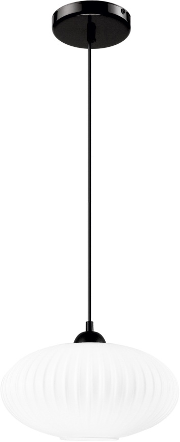 Κρεμαστό φωτιστικό οροφής HARMA 1xE27/15W/230V διάμετρος 30 cm λευκό/μαύρο