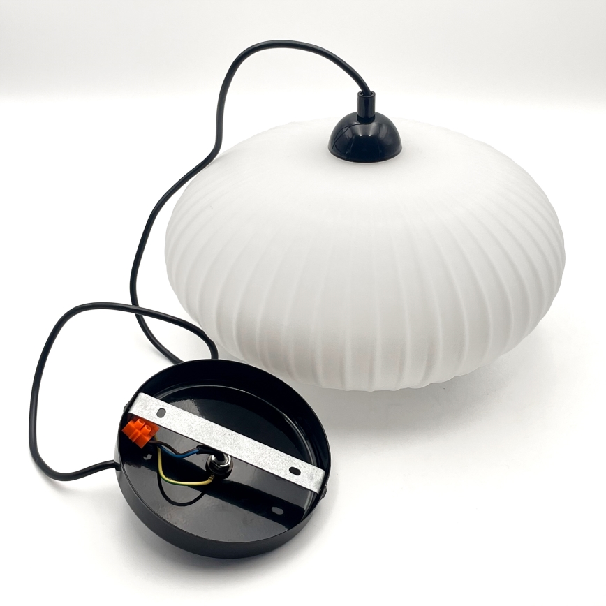 Κρεμαστό φωτιστικό οροφής HARMA 1xE27/15W/230V διάμετρος 30 cm λευκό/μαύρο