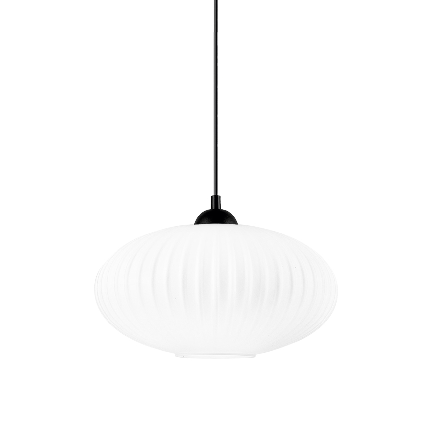 Κρεμαστό φωτιστικό οροφής HARMA 1xE27/15W/230V διάμετρος 30 cm λευκό/μαύρο