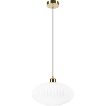 Κρεμαστό φωτιστικό οροφής HARMA 1xE27/15W/230V διάμετρος 30 cm λευκό/χρυσό
