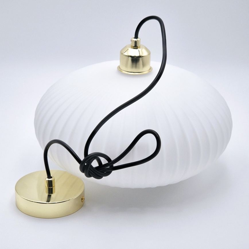 Κρεμαστό φωτιστικό οροφής HARMA 1xE27/15W/230V διάμετρος 30 cm λευκό/χρυσό