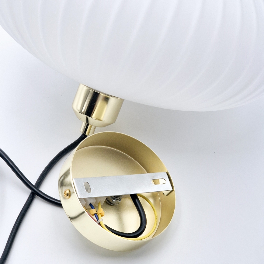 Κρεμαστό φωτιστικό οροφής HARMA 1xE27/15W/230V διάμετρος 30 cm λευκό/χρυσό