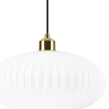 Κρεμαστό φωτιστικό οροφής HARMA 1xE27/15W/230V διάμετρος 30 cm λευκό/χρυσό
