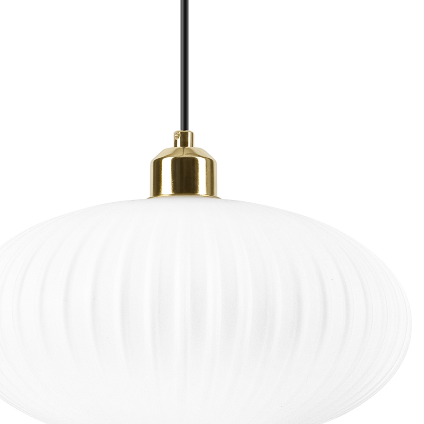 Κρεμαστό φωτιστικό οροφής HARMA 1xE27/15W/230V διάμετρος 30 cm λευκό/χρυσό