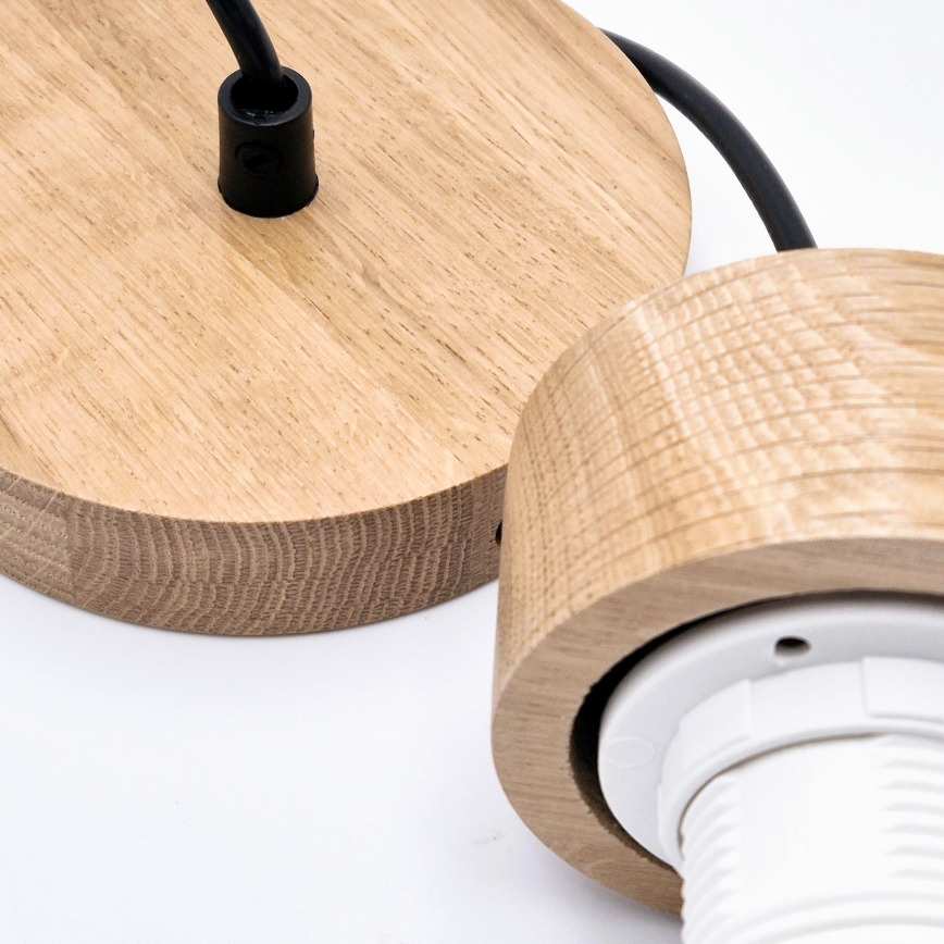 Κρεμαστό φωτιστικό οροφής HARMONY 1xE27/15W/230V διάμετρος 14 cm λευκό/δρυς