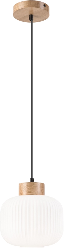 Κρεμαστό φωτιστικό οροφής HARMONY 1xE27/15W/230V διάμετρος 20 cm λευκό/δρυς