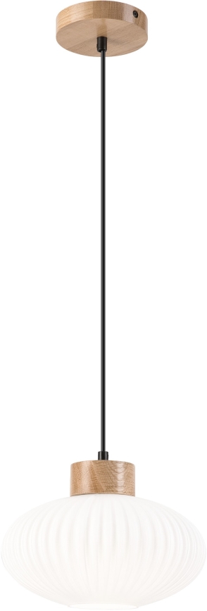 Κρεμαστό φωτιστικό οροφής HARMONY 1xE27/15W/230V διάμετρος 25 cm λευκό/δρυς
