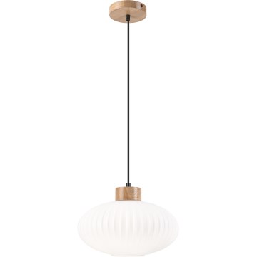 Κρεμαστό φωτιστικό οροφής HARMONY 1xE27/15W/230V διάμετρος 30 cm λευκό/δρυς