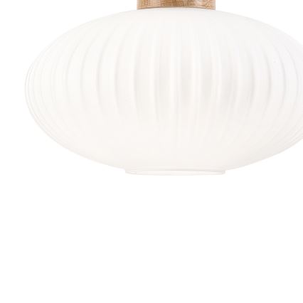 Κρεμαστό φωτιστικό οροφής HARMONY 1xE27/15W/230V διάμετρος 30 cm λευκό/δρυς