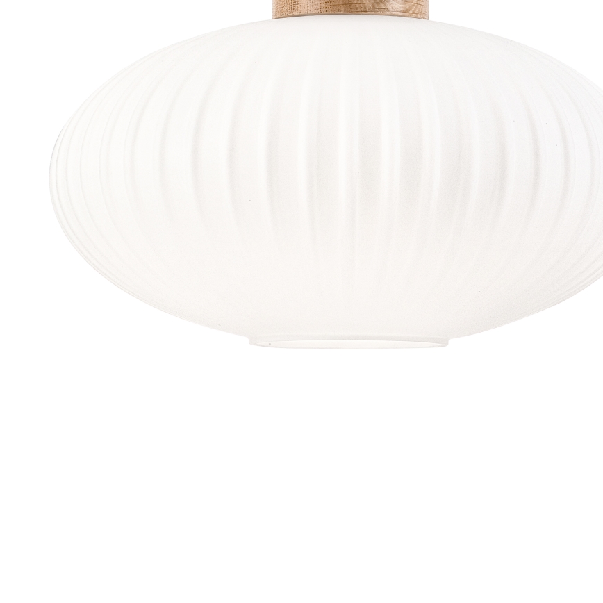 Κρεμαστό φωτιστικό οροφής HARMONY 1xE27/15W/230V διάμετρος 30 cm λευκό/δρυς