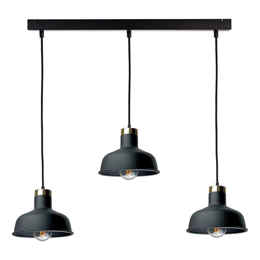 Κρεμαστό φωτιστικό οροφής HEBE 3xE27/60W/230V μαύρο