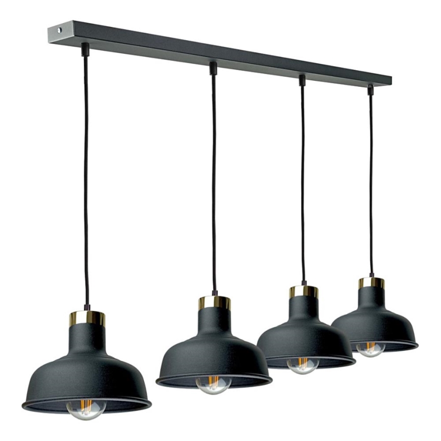 Κρεμαστό φωτιστικό οροφής HEBE 4xE27/60W/230V μαύρο