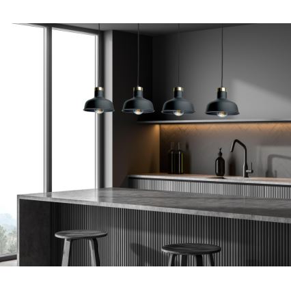 Κρεμαστό φωτιστικό οροφής HEBE 4xE27/60W/230V μαύρο