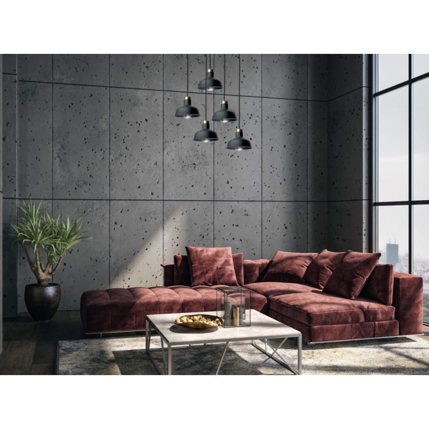 Κρεμαστό φωτιστικό οροφής HEBE 5xE27/60W/230V μαύρο