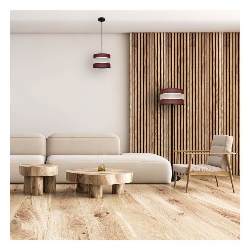 Κρεμαστό φωτιστικό οροφής HELEN 1xE27/15W/230V διάμετρος 20 cm καφέ/μαύρο/χρυσό
