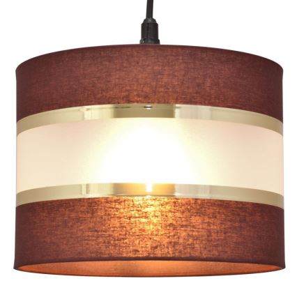 Κρεμαστό φωτιστικό οροφής HELEN 1xE27/15W/230V διάμετρος 20 cm καφέ/μαύρο/χρυσό