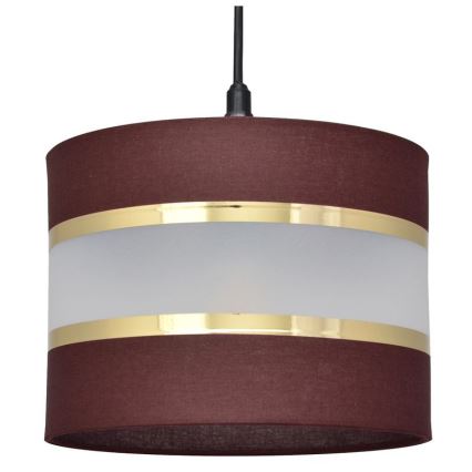 Κρεμαστό φωτιστικό οροφής HELEN 1xE27/15W/230V διάμετρος 20 cm καφέ/μαύρο/χρυσό