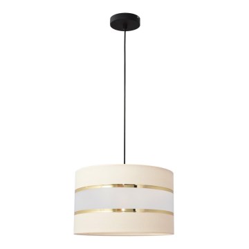 Κρεμαστό φωτιστικό οροφής HELEN 1xE27/15W/230V διάμετρος 20 cm κρεμ/μαύρο/χρυσό