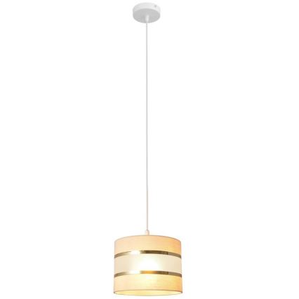 Κρεμαστό φωτιστικό οροφής HELEN 1xE27/15W/230V διάμετρος 20 cm κρεμ/χρυσό