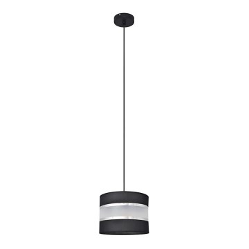 Κρεμαστό φωτιστικό οροφής HELEN 1xE27/15W/230V διάμετρος 20 cm μαύρο/ασήμι