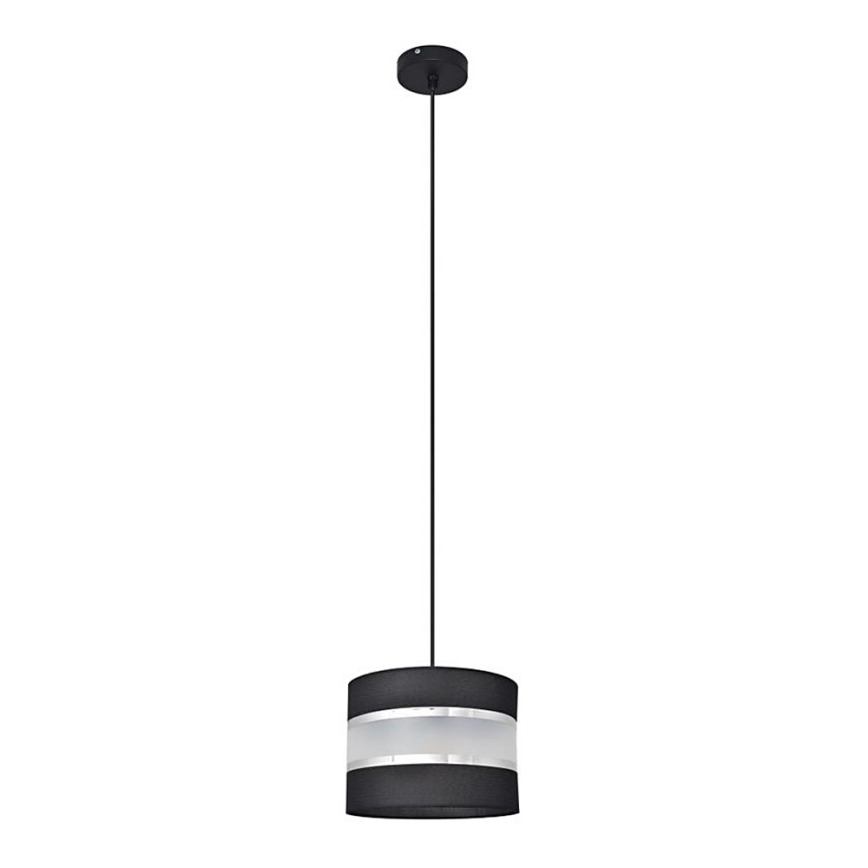 Κρεμαστό φωτιστικό οροφής HELEN 1xE27/15W/230V διάμετρος 20 cm μαύρο/ασήμι