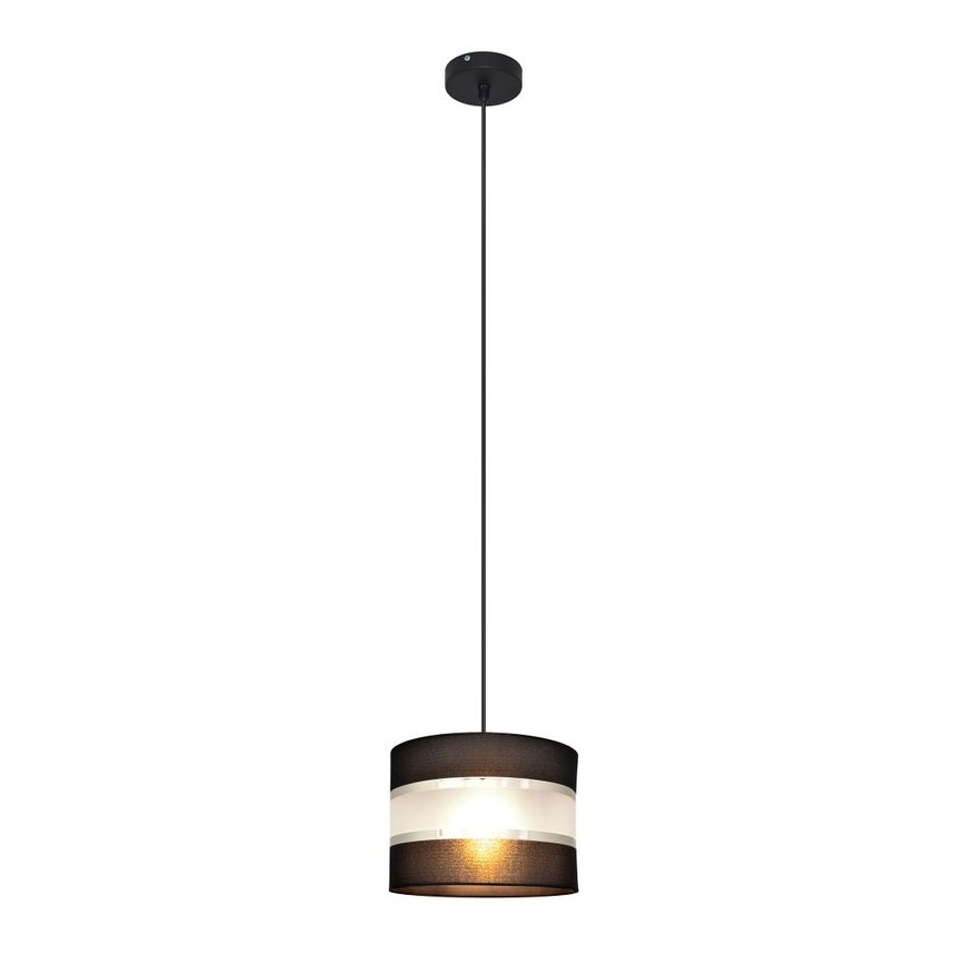 Κρεμαστό φωτιστικό οροφής HELEN 1xE27/15W/230V διάμετρος 20 cm μαύρο/ασήμι