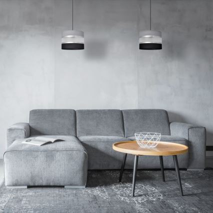 Κρεμαστό φωτιστικό οροφής HELEN 1xE27/15W/230V διάμετρος 20 cm μαύρο/γκρι/ασημί
