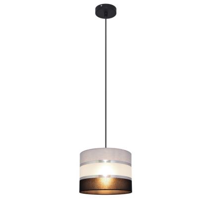 Κρεμαστό φωτιστικό οροφής HELEN 1xE27/15W/230V διάμετρος 20 cm μαύρο/γκρι/ασημί