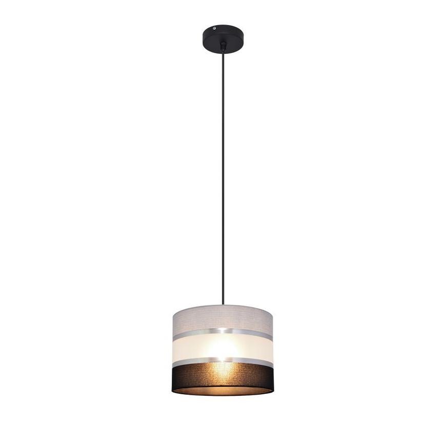 Κρεμαστό φωτιστικό οροφής HELEN 1xE27/15W/230V διάμετρος 20 cm μαύρο/γκρι/ασημί