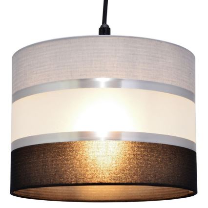 Κρεμαστό φωτιστικό οροφής HELEN 1xE27/15W/230V διάμετρος 20 cm μαύρο/γκρι/ασημί