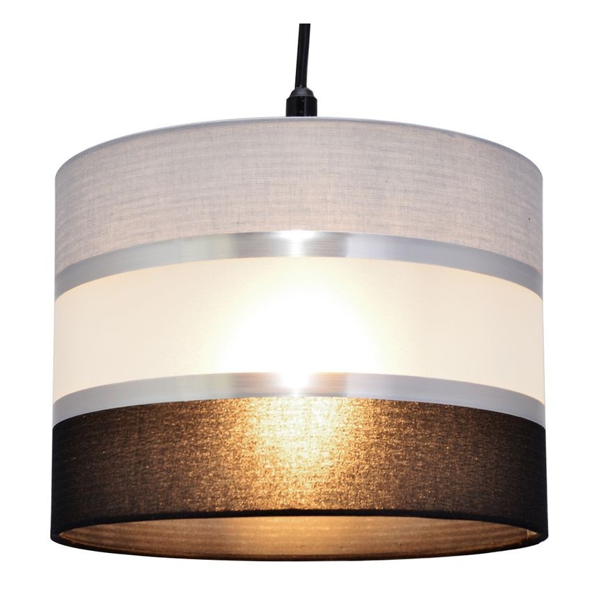 Κρεμαστό φωτιστικό οροφής HELEN 1xE27/15W/230V διάμετρος 20 cm μαύρο/γκρι/ασημί